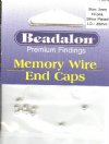 10 3mm Beadalon Round Silver Plate Memory Wire Caps